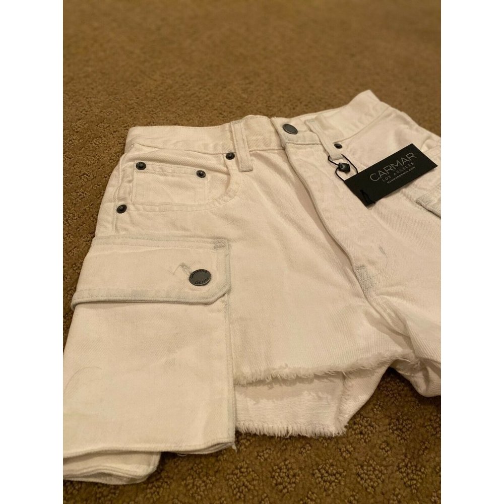 LF Carmar Titania Cargo Jean Shorts White 24 NWT - Picture 5 of 10
